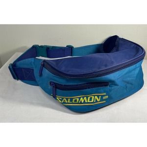 Vintage SALOMON Club Ski Retro Fanny Pack Bag Skiing Blue Fannypack